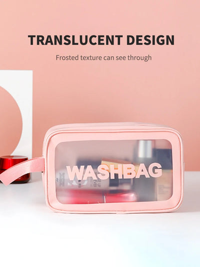 Semi Transparent PVC Makeup And Toiletries Bag With Capacity - Smarsty