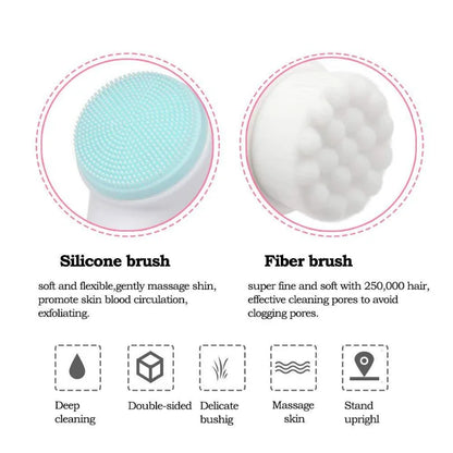 3D Double Sided Silicone Facial Cleansing Brush - Smarsty