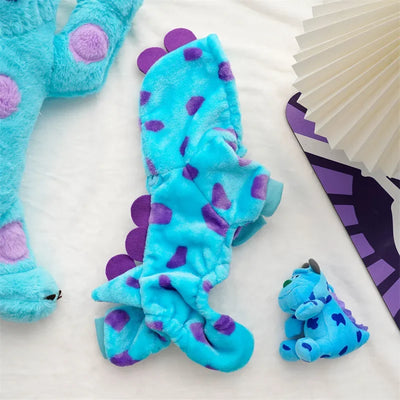 Funny Dog Dinosaur Halloween Costume Soft Warm Dog Clothes for Small Dogs Pixar Monsters Overalls for Cat Winter Puppy Hoodies