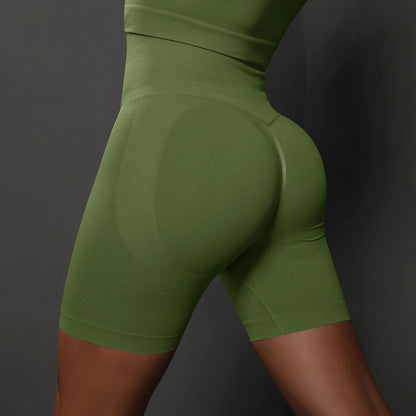 Yoga Shorts Women Sports Shorts Seamless Gym Workout Shorts High Waist Push Up Fitness Sports Shorts Cycling Shorts - Smarsty