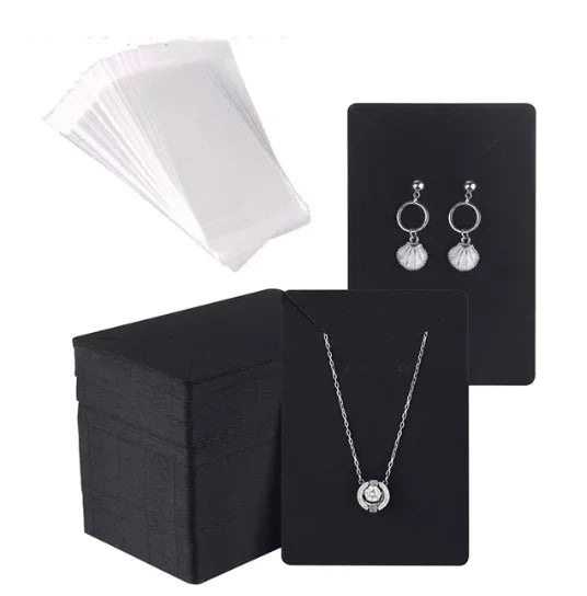 50 Pack Blank Jewelry Cards for Necklaces and Earrings - Smarsty