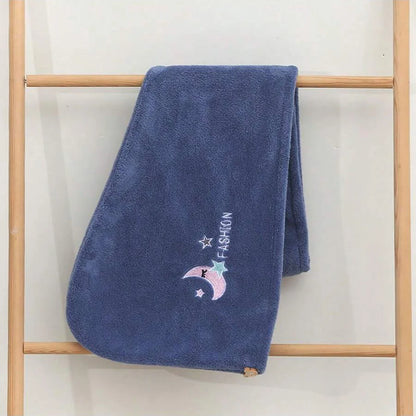 1Pc Embroidery Style Hair Drying Cap, Coral Fleece Thickened Hair Towel for Bathroom, Women's Absorbent Quick Drying Shower Cap, - Smarsty