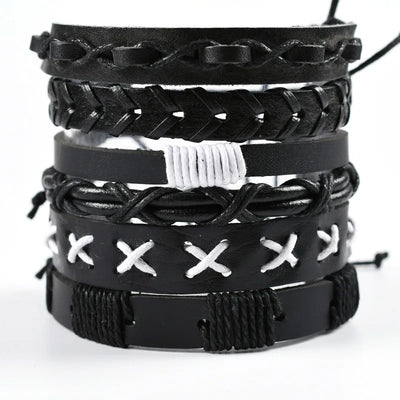 Viking Leather Bracelet For Men Adjustable Skull Design - Smarsty