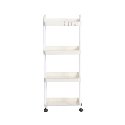 Plastic Rolling Utility Cart with Handle Storage Trolley for Office, Living Room, Kitchen, Movable Storage Organizer with Wheel by Smarsty