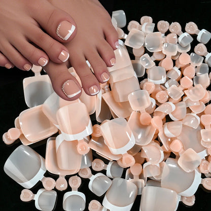 120Pcs French Fake Toenails in 9 Colors for Summer Style - Smarsty