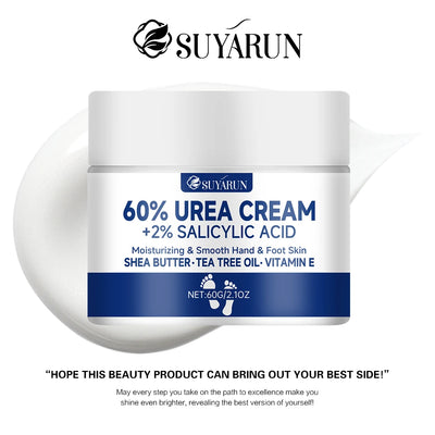 SUYARUN 60% Urea Foot Cream for Cracked Heels & Dry Skin - Intensive Moisturizing Treatment, Callus Remover, Diabetic Foot Care. - Smarsty