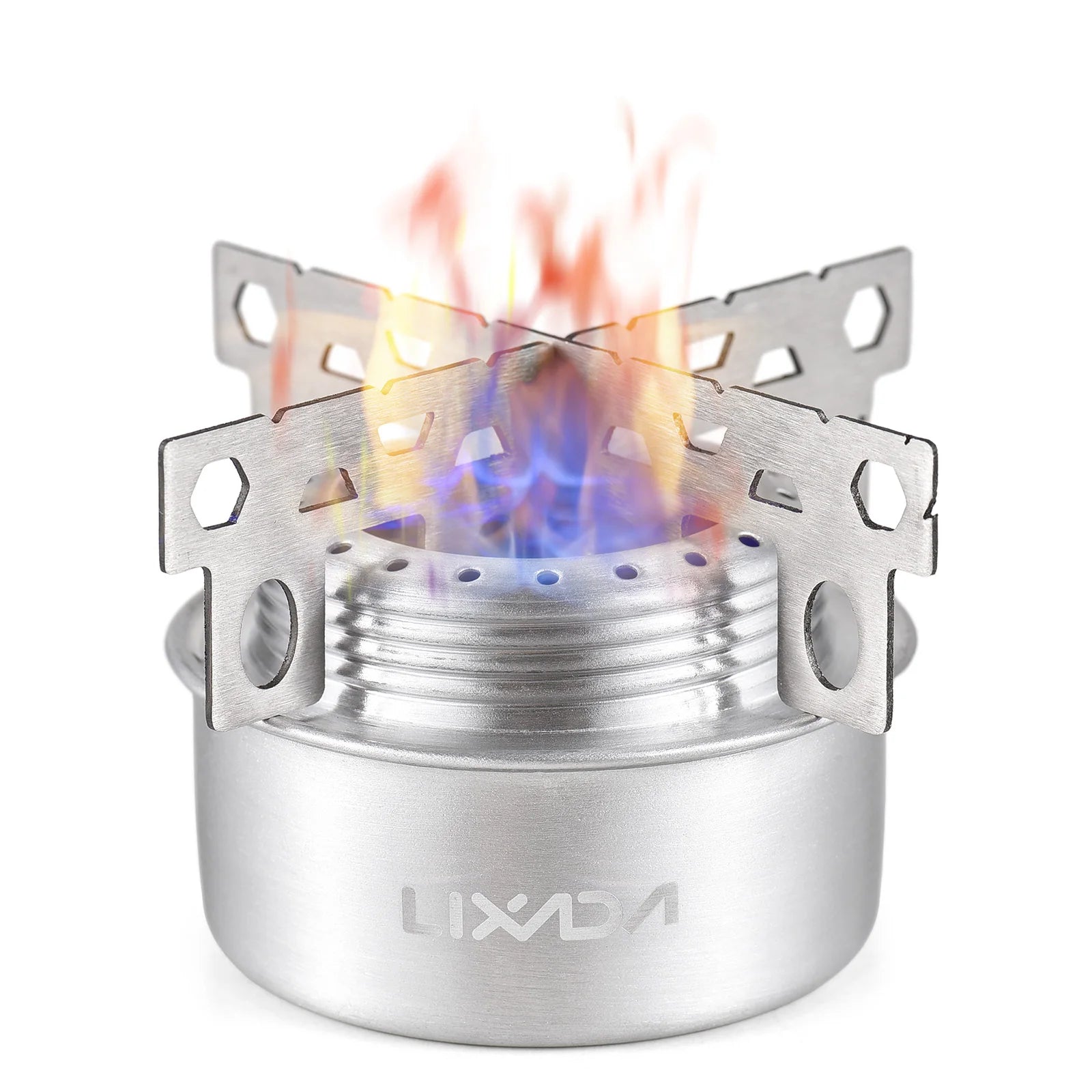 Outdoor Mini Alcohol Stove Aluminum Alloy Alcohol Stove with Lid Outdoor Camping Hiking Backpacking Cooking Stove