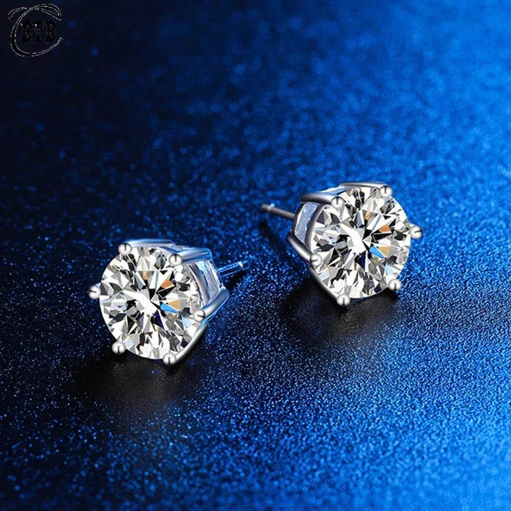 925 Sterling Silver Moissanite Stud Earrings GRA Certified - Smarsty