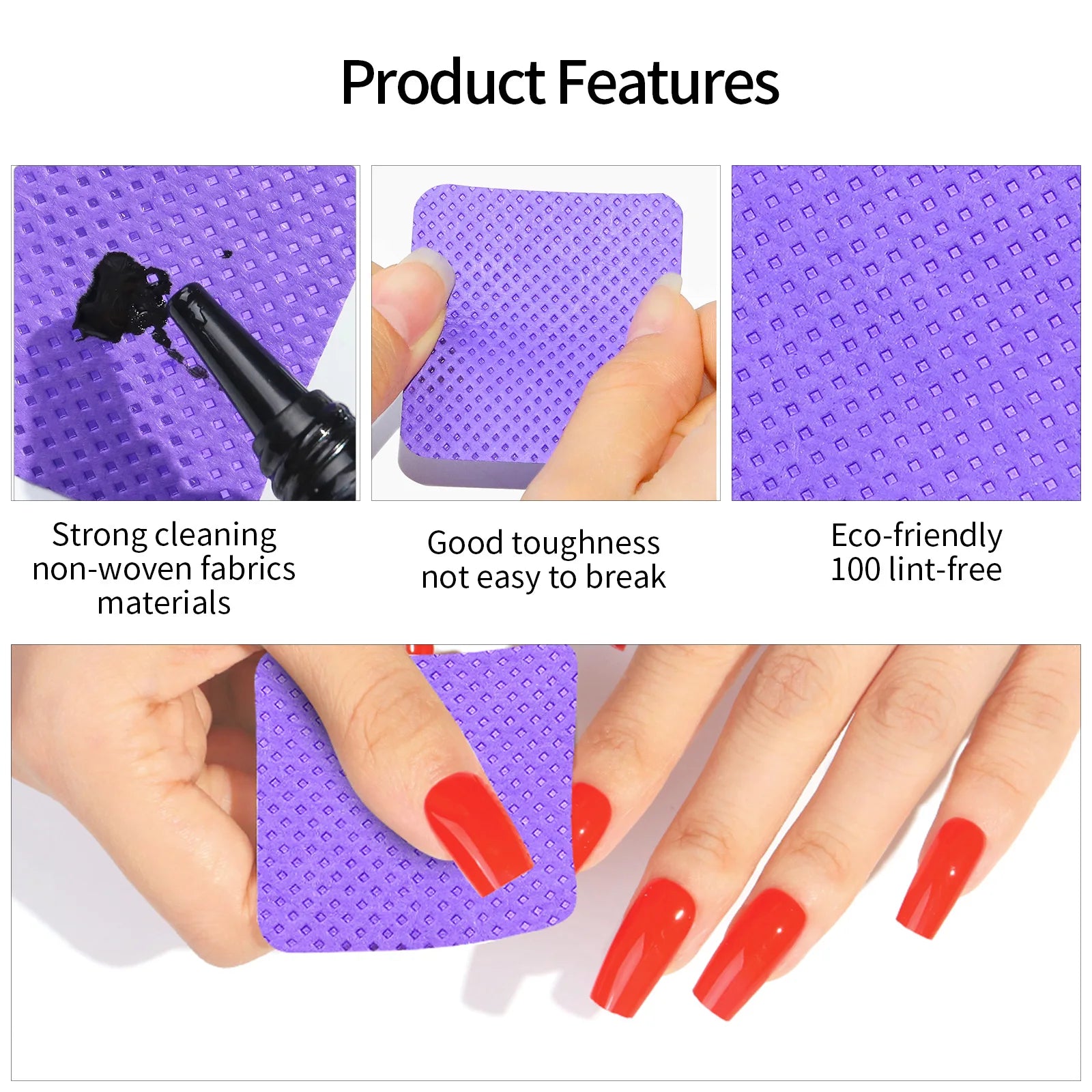 Lint Free Nail Polish Remover Wipes for Easy Cleaning - Smarsty