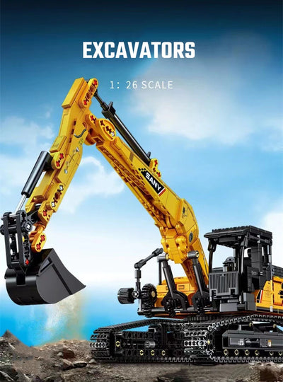 SEMBO BLOCK 1022pcs Excavator Models Building Blocks MOC City Construction Engineering Vehicle Bricks Educational Toys Boys Gift - Smarsty