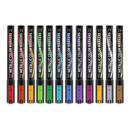 12pcs DSPIAE MKA-Ultra Metal Environmental Protection Document Marking For Gundam Mechanical Model 12 Colors DIY Tool Brush Part