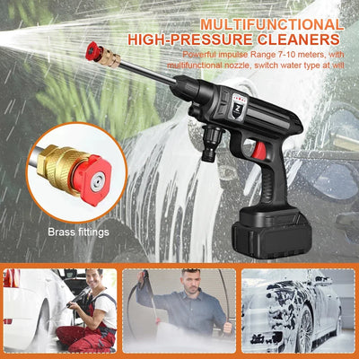 High Pressure Car Washer 30Bar Wireless Car Wash Machine 4000mAh Rechargeable Car Wash Machine for Garden Watering Home Cleaning