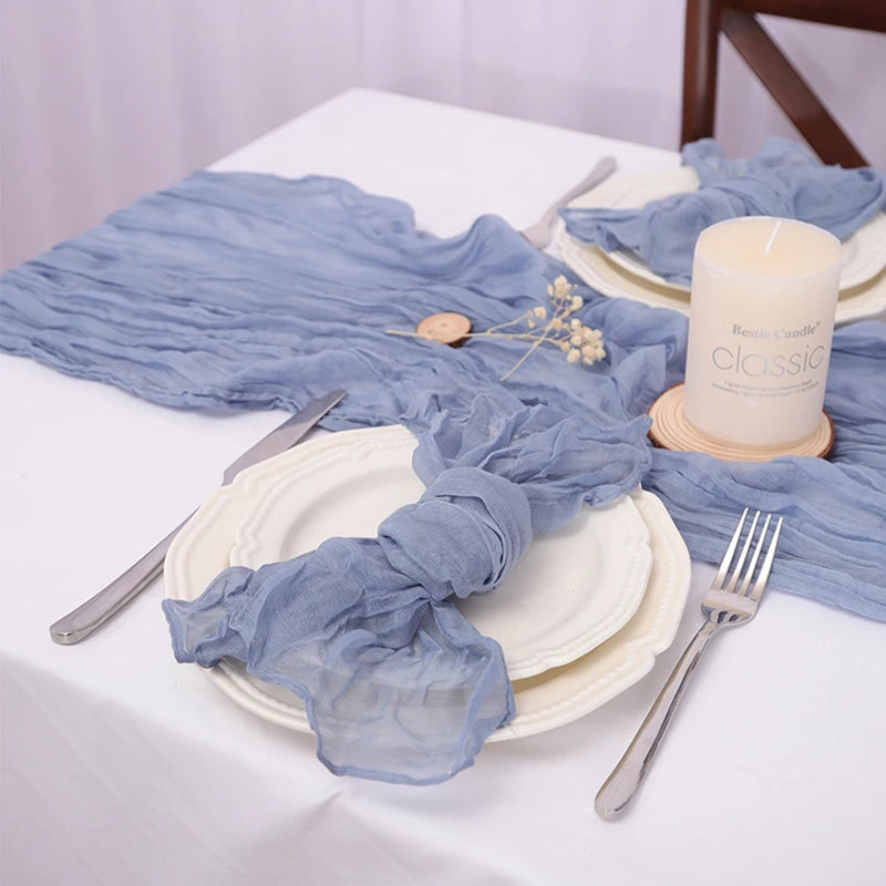 Rustic Cheese Cloth Table Runner for Weddings and Events - Smarsty