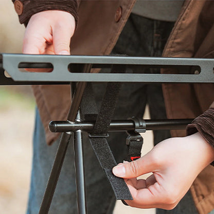 Foldable Camping Tripod Top Plate High Strength Bending Camping Hanging Rack Top Plate with Hanging Hole for BBQ Picnic Hiking
