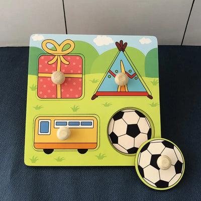 1 Set Shape Matching Farm Animals Puzzle Children's Enlightenment Early Education Cognitive Benefits Intelligence Toys - Smarsty