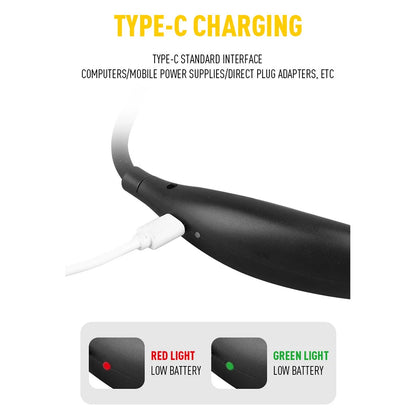 LED Neck Reading Light Bendable Arms Reading Lamp Hands Free Flashlight Rechargeable for Night Running Walking Knitting Camping