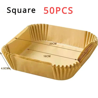 Air Fryer Disposable Baking Paper Mats 50/100PCS Nonstick Absorbent Design - Smarsty