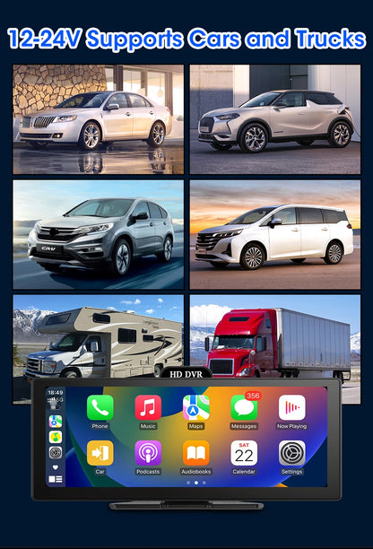 4K Dash Cam With Dual Lens GPS Navigation Wireless CarPlay - Smarsty