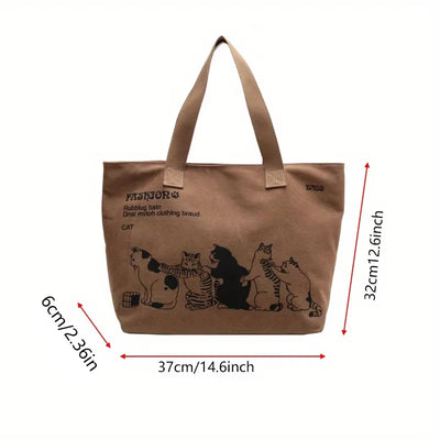 Womens Canvas Tote Bag Durable Spacious Zipper Closure - Smarsty