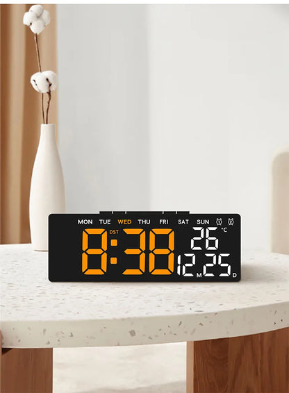 Digital LED Alarm Clock with Adjustable Brightness and Temperature Display - Smarsty