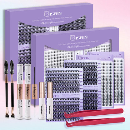 ISEEN DIY Eyelash Extension Kit with Bond and Tweezers - Smarsty