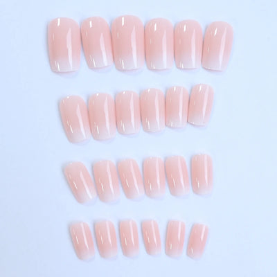Glossy Pink Press On Nails 24pcs Full Cover Elegant Style - Smarsty