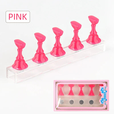 5pcs Magnetic Nail Tip Practice Holders with Crystal Base - Smarsty