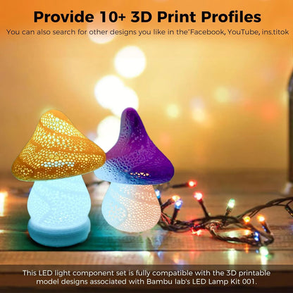 For Bambu Lab Led Lamp Kit Adjustable Light Kit Led Light Parts Hardware DIY Model white /cold/warm light Without Lamp shell 001 - Smarsty