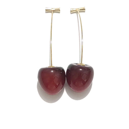 Cute Cherry Drop Earrings for Women - Trendy Summer Jewelry - Smarsty