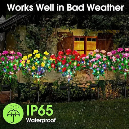 Waterproof LED Solar Azalea Flowers Lamp for Outdoor Decor - Smarsty
