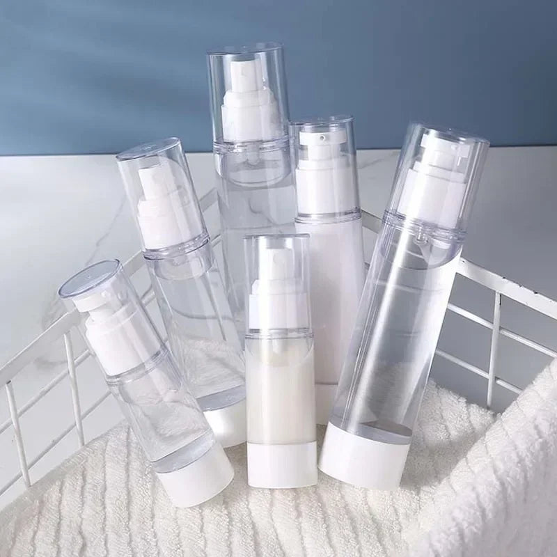 Clear Airless Cosmetic Cream Pump Bottle Travel Size Dispenser - Smarsty