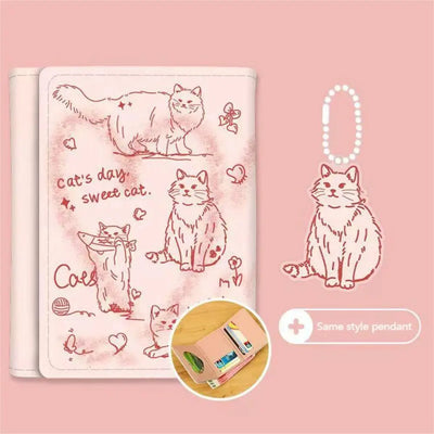 New Women Wallets Female Leather Purses Card Holders Graffiti Cat Portable Coin Purse Large Capacity Money Bag - Smarsty