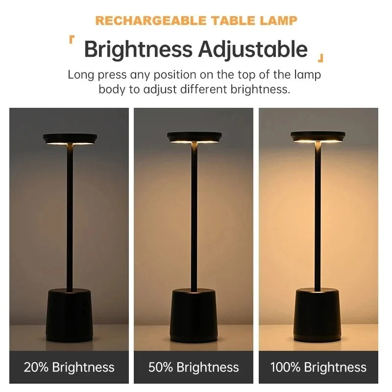 Rechargeable Touch Sensor LED Table Lamp with Adjustable Colors - Smarsty