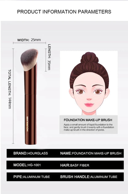 Hourglass Ambient Soft Glow Foundation Brush with Wool Fiber - Smarsty
