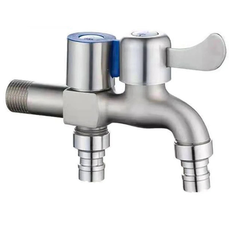 Stainless Steel Double Outlet Faucet for Efficient Water Control - Smarsty