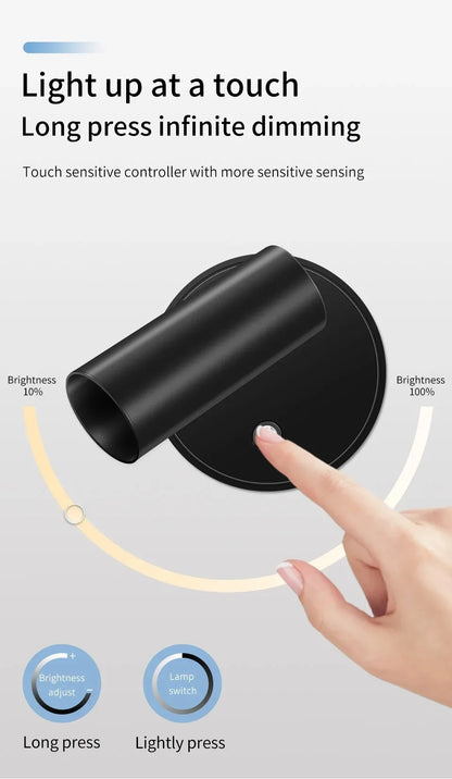 Dimmable LED Wireless USB Rechargeable Wall Spotlight - Smarsty