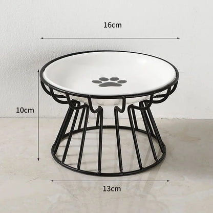 Ceramic Raised Pet Bowl for Cats and Dogs - Smarsty