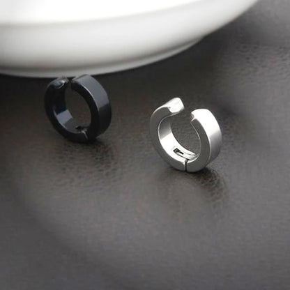 Stainless Steel Ear Clip Earrings No Piercing Black - Smarsty