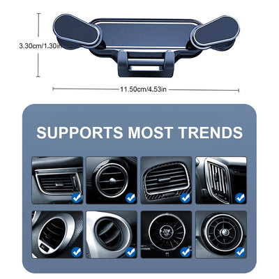 BLALION Car Phone Holder Gravity GPS Support 360 Degree Rotatable Anti Shaking Car Air Vent Mount For IPhone Pro Xiaomi Samsung - Smarsty