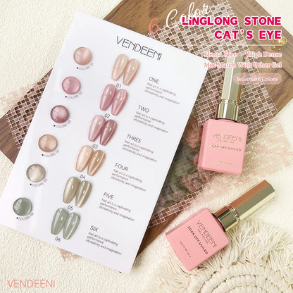 Vendeeni 6 Colors Magnetic Cat Eye Nail Polish Set - Smarsty