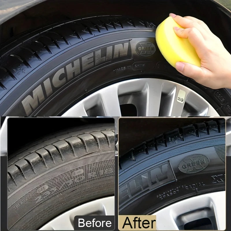 Black Shiny Tire wax - durable, long-lasting protection and repair for all kinds of tires - prevents cracks and whitens - Smarsty