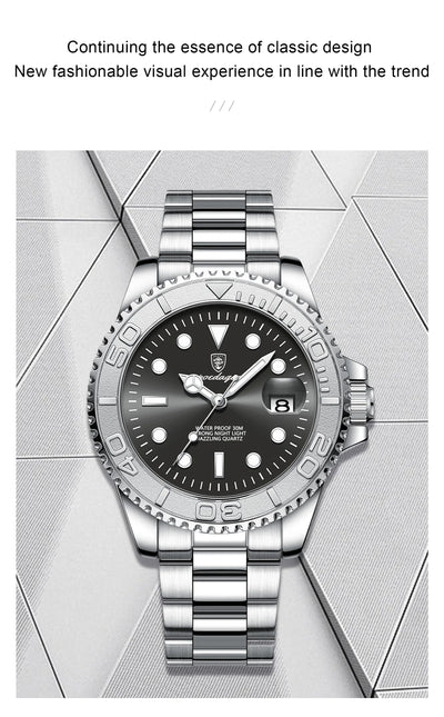 Luxury Waterproof Quartz Watch for Men with Luminous Feature - Smarsty