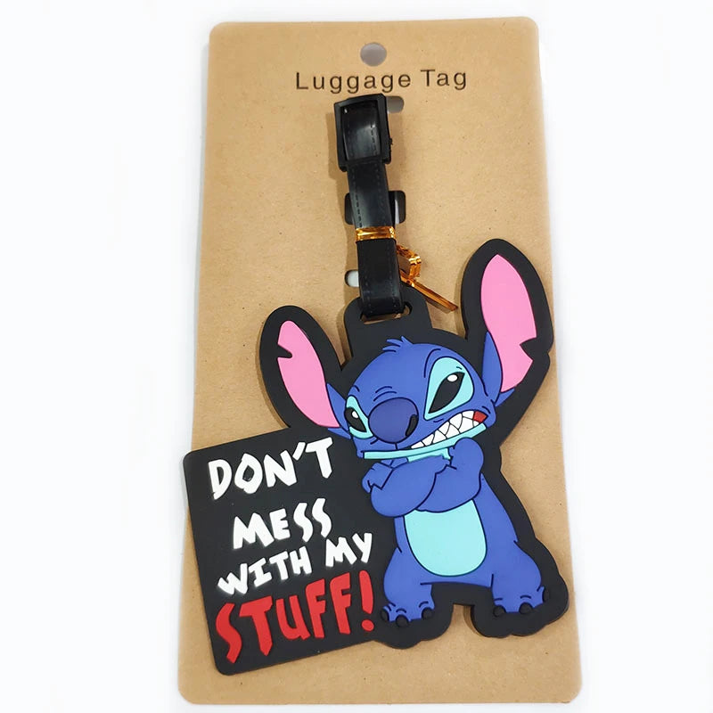 Don't mess with my stuff!Cartoon Stitch Luggage Tag Suitcase Name Address Label - Smarsty