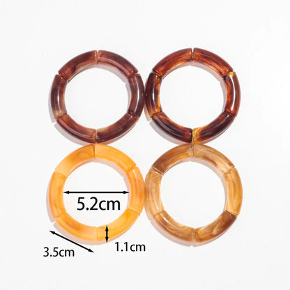 Trendy 4 Piece Set of Handmade Acrylic Bead Bracelets - Smarsty