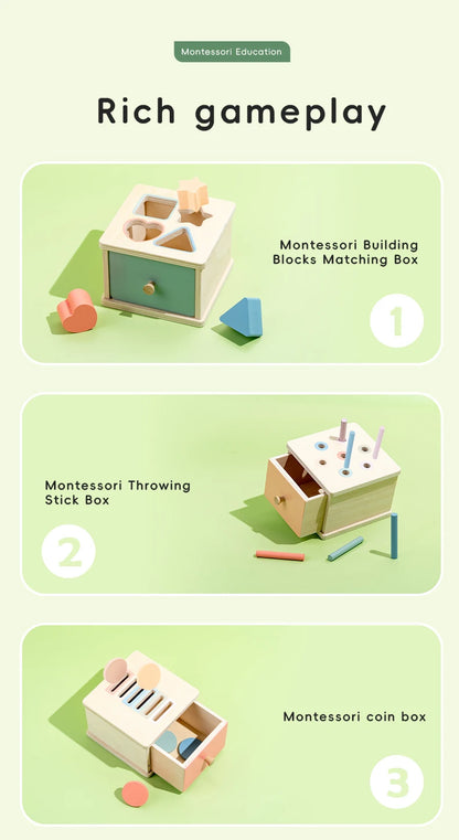 Wooden Color Shape Sorting Toys Drawer Box Busy Board Matching Game Fine Motor Sensory Toys Montessori Learning For Baby Gifts - Smarsty