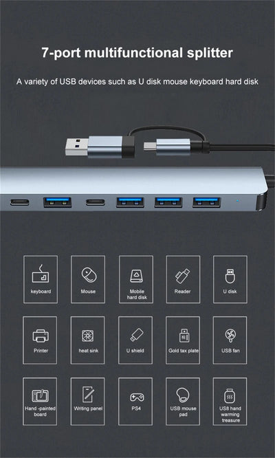 USB C Hub Docking Station Multiport 4K HDMI RJ45 VGA - Smarsty