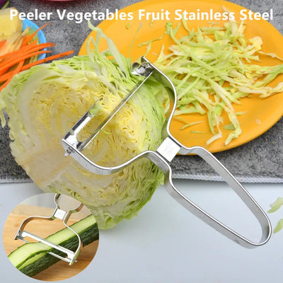 Peeler Vegetables Fruit Stainless Steel Knife Cabbage Graters Salad Potato Slicer Kitchen Accessories Cooking Tools Wide Mouth by Smarsty