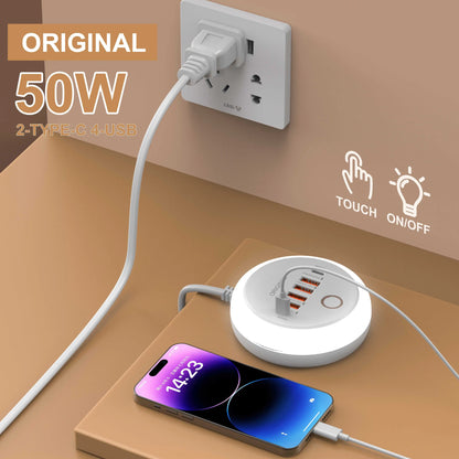 50W USB PD Charger Six Port Fast Charging Station Hub - Smarsty