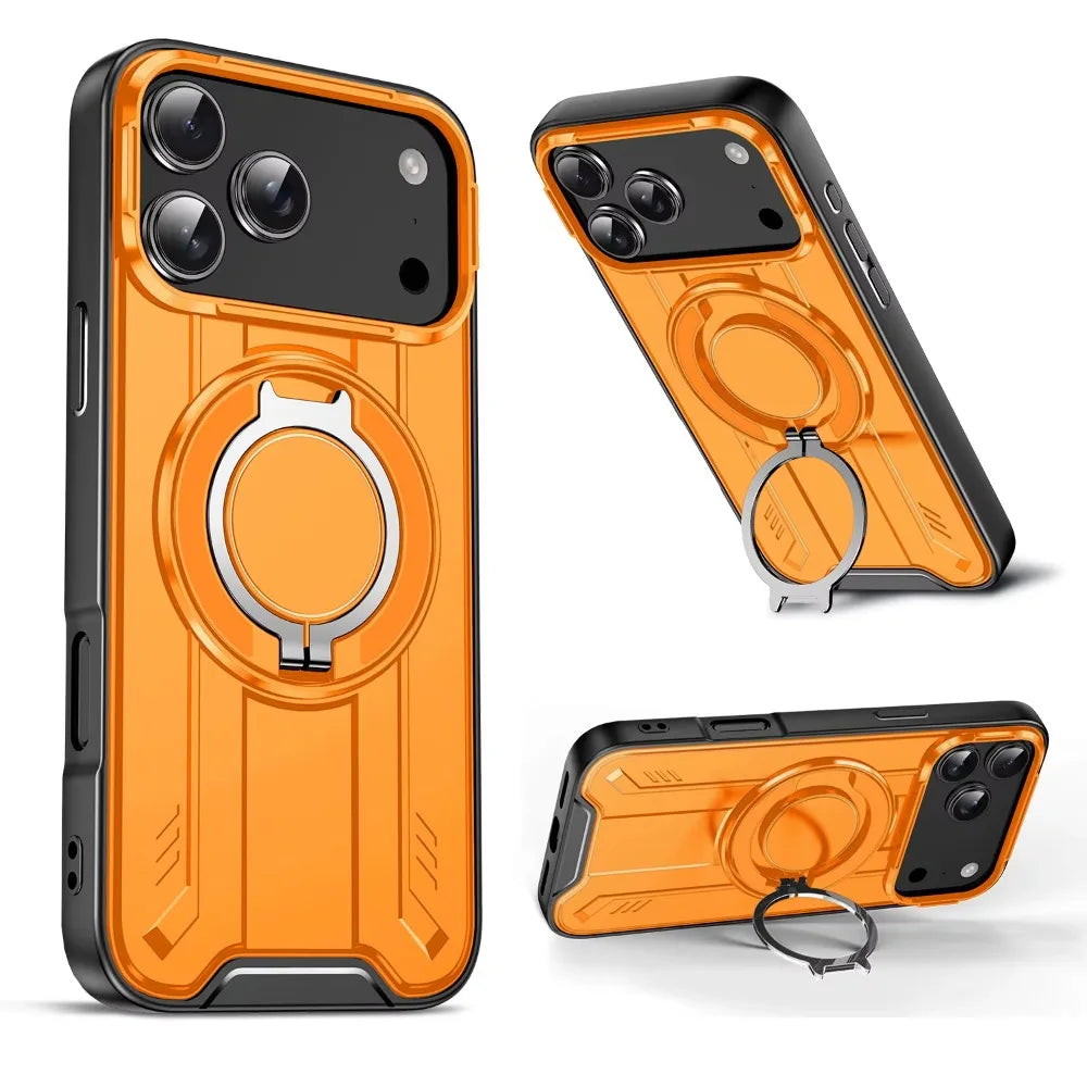 Magnetic Phone Case with 360° Rotate Stand for IPhone 17 16 15 14 13 12 11 Pro Max Plus For Magsafe Wireless Charge Armor