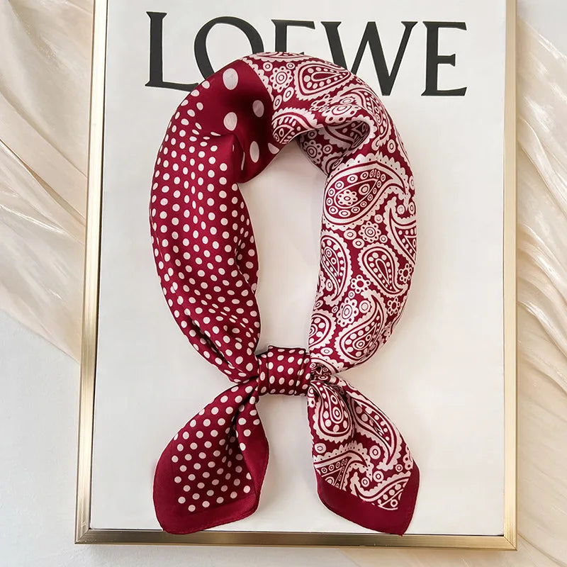 Luxury Women's Silk Scarf Square Neckerchief for Summer - Smarsty